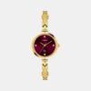 Fria Women Quartz Burgundy Dial Analog Brass Watch TWEL18304