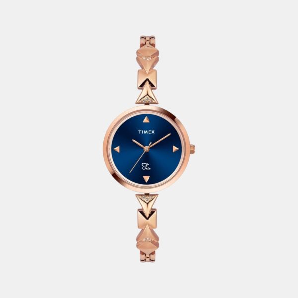Fria Women Quartz Blue Dial Analog Brass Watch TWEL18305