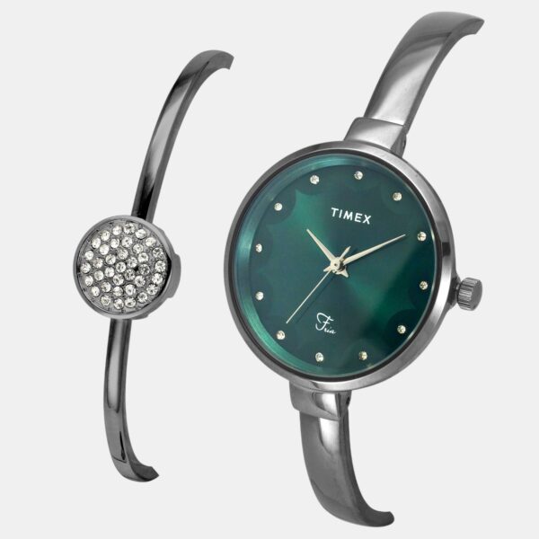 TWEL18503_1 Fria Women Quartz Green Dial Analog Brass Watch TWEL18503