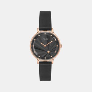 TWEL19101_1_750f6e22-0fdf-4e8c-b019-a852ed882288 Fashion Women Quartz Black Dial Analog Leather Watch TWEL19101