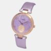 Fashion Women Quartz Lavender Dial Analog Leather Watch TWEL19200