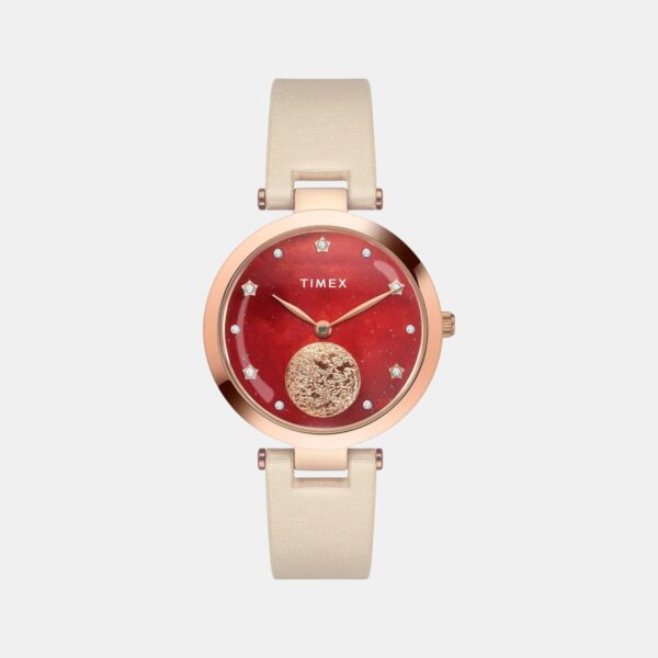 TWEL19201_1_dd126f08-4ae4-4d48-94ca-9738128c4bf4 Fashion Women Quartz Orange Dial Analog Leather Watch TWEL19201