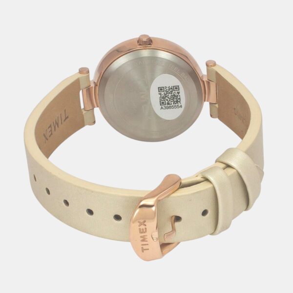 TWEL19201_2 Fashion Women Quartz Orange Dial Analog Leather Watch TWEL19201