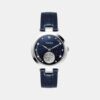 Fashion Women Quartz Blue Dial Analog Leather Watch TWEL19202