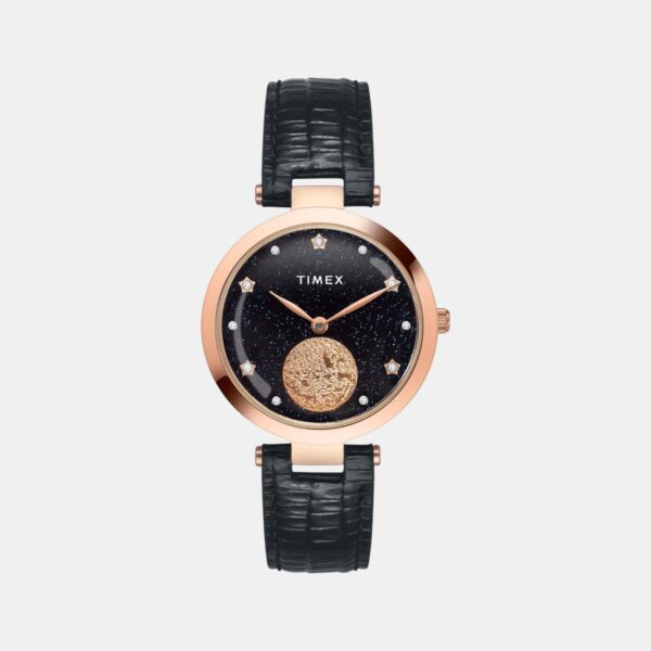 TWEL19203 Fashion Women Quartz Black Dial Analog Leather Watch TWEL19203