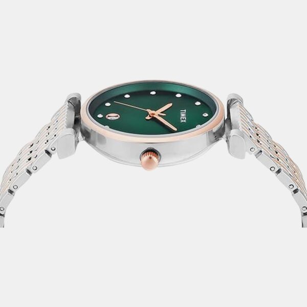 TWEL21603-2 Fashion Women Quartz Green Dial Analog Stainless Steel Watch TWEL21603