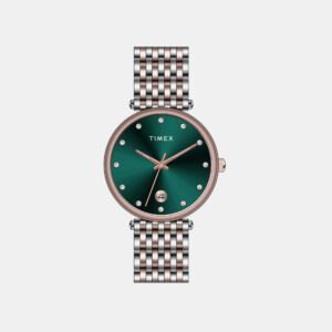 TWEL21603 Fashion Women Quartz Green Dial Analog Stainless Steel Watch TWEL21603