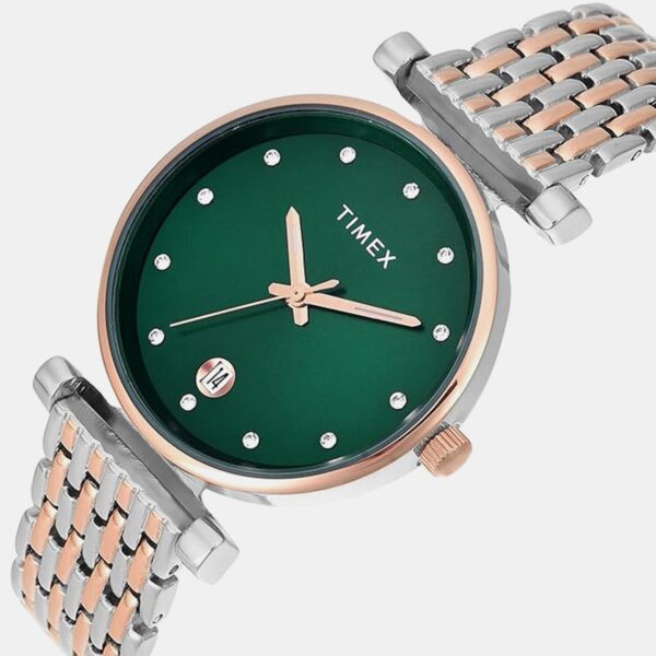 TWEL21603-4 Fashion Women Quartz Green Dial Analog Stainless Steel Watch TWEL21603