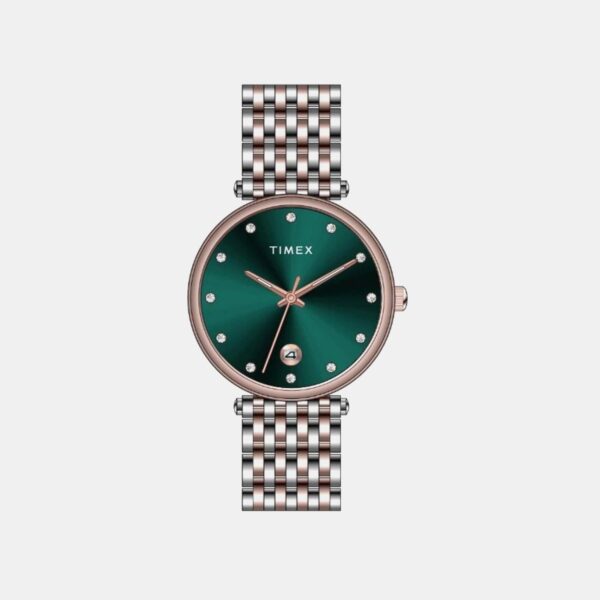 TWEL21603 Fashion Women Quartz Green Dial Analog Stainless Steel Watch TWEL21603