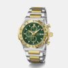 Gc Sportchic Men Quartz Green Dial Chronograph Stainless Steel Watch Z68006G9