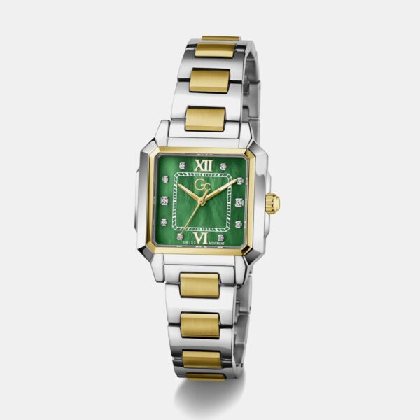 Z72002L9_Q_6df9b27b-a930-4e49-acb9-da8dddfa3606 Gc Dress Women Quartz Green Dial Analog Stainless Steel Watch Z72002L9