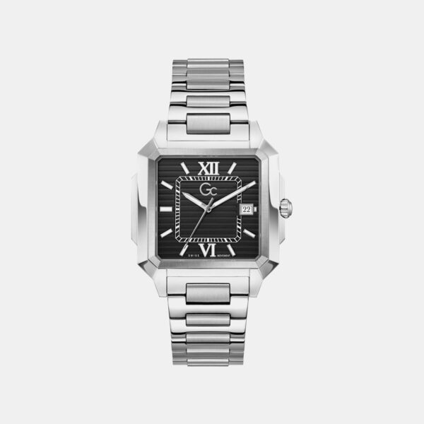 Gc Dress Men Quartz Black Dial Analog Stainless Steel Watch Z74001G4