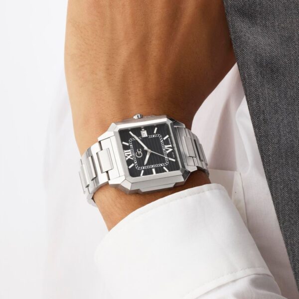 Gc Dress Men Quartz Black Dial Analog Stainless Steel Watch Z74001G4