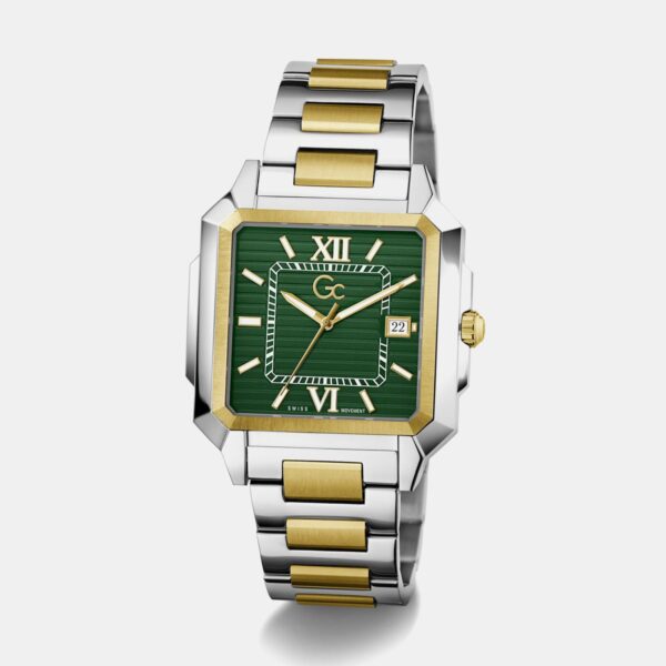 Gc Dress Men Quartz Green Dial Analog Stainless Steel Watch Z74004G9