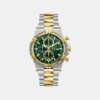 Gc Sportchic Men Quartz Green Dial Chronograph Stainless Steel Watch Z76002G9