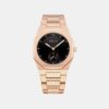 Men Quartz Black Dial Analog Stainless Steel Watch Zeus-Rose Gold